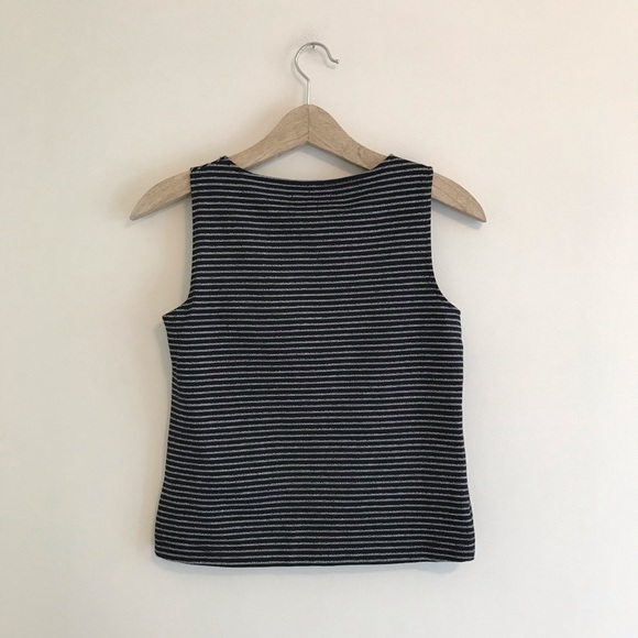 Madewell Striped Crossover Tank Black White - Picture 5 of 7